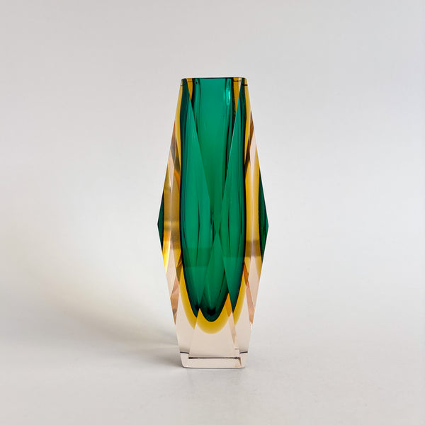 Faceted Murano Sommerso Vases