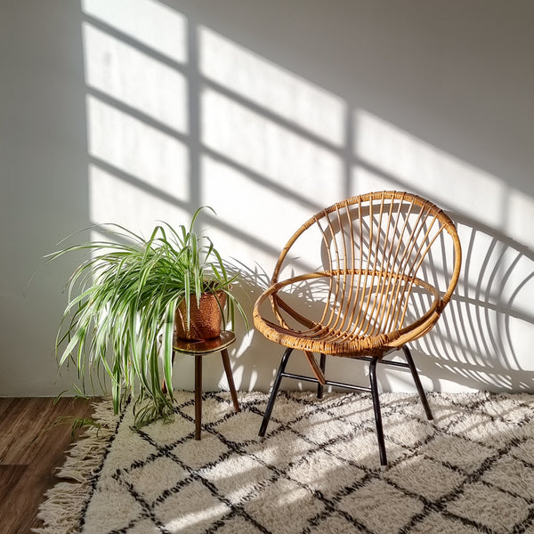 Boho Rattan Shell Chair