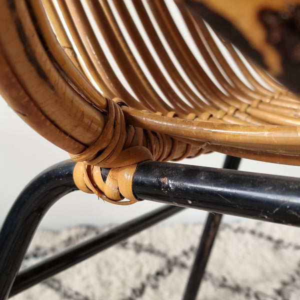Boho Rattan Shell Chair