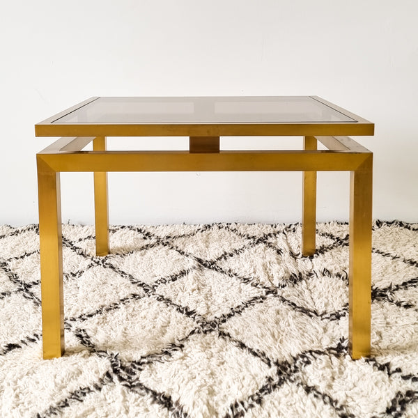 Maison Jansen style Brass and Smoked Glass Coffee or Side Table