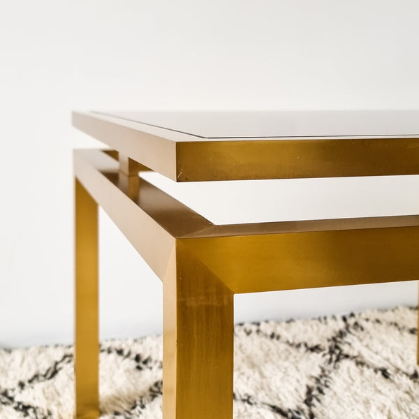 Maison Jansen style Brass and Smoked Glass Coffee or Side Table