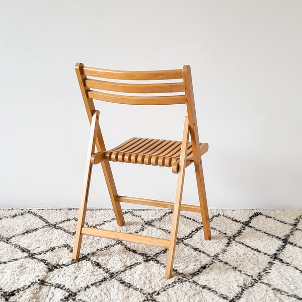 Vintage Wood Folding Chairs - Set of 3