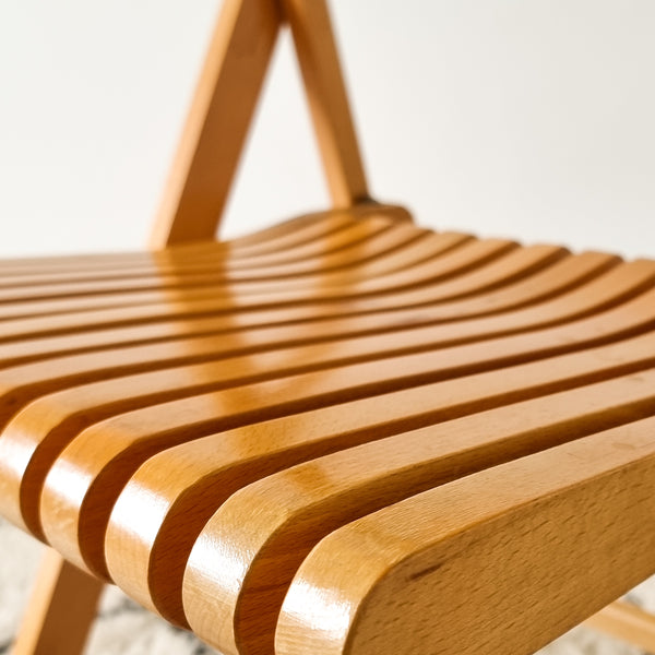 Vintage Wood Folding Chairs - Set of 3