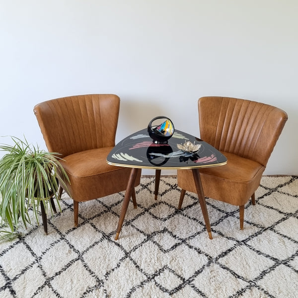 Pair of Cognac Cocktail Chairs