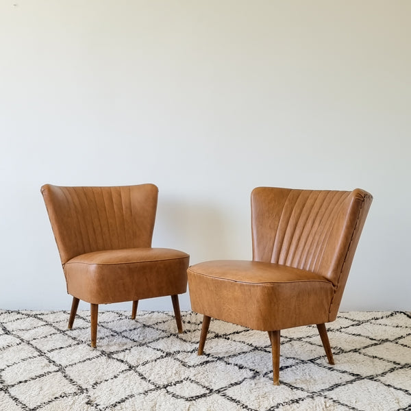 Pair of Cognac Cocktail Chairs