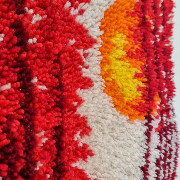 Vintage Sunset 70s Latch Hook Wall Hanging Rug
