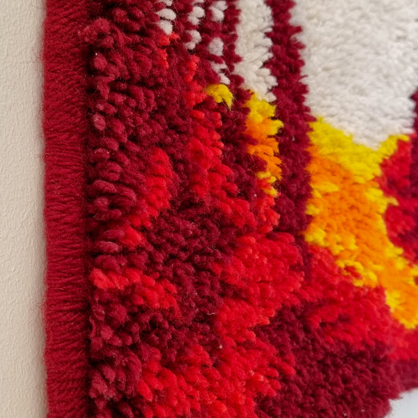 Vintage Sunset 70s Latch Hook Wall Hanging Rug