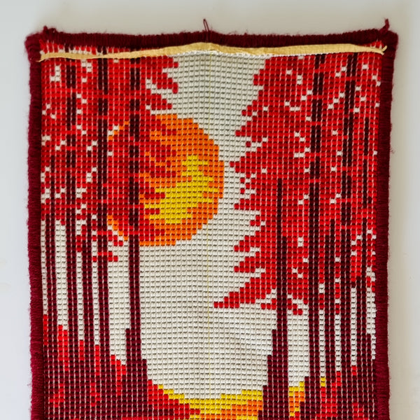 Vintage Sunset 70s Latch Hook Wall Hanging Rug