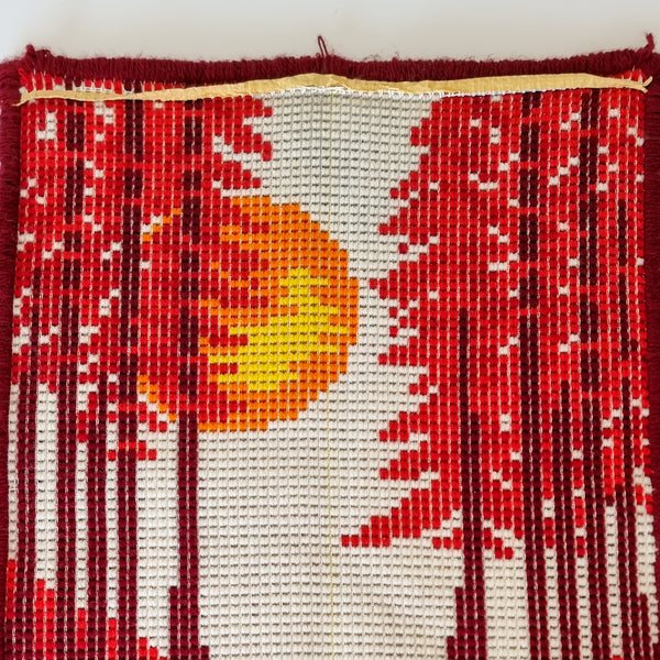 Vintage Sunset 70s Latch Hook Wall Hanging Rug