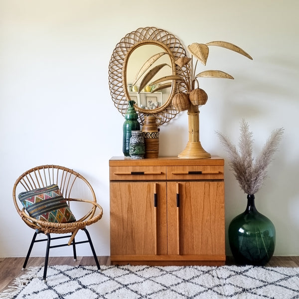 Vintage 70s Handcrafted Entrance Cabinet