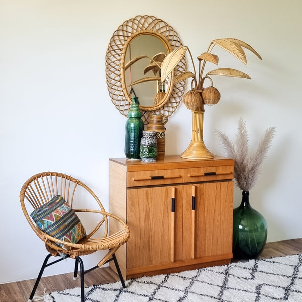 Vintage 70s Handcrafted Entrance Cabinet