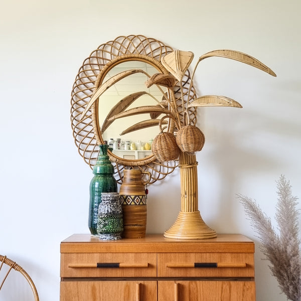 Vintage Rattan Coconut Lamp Mario Torres Lopez