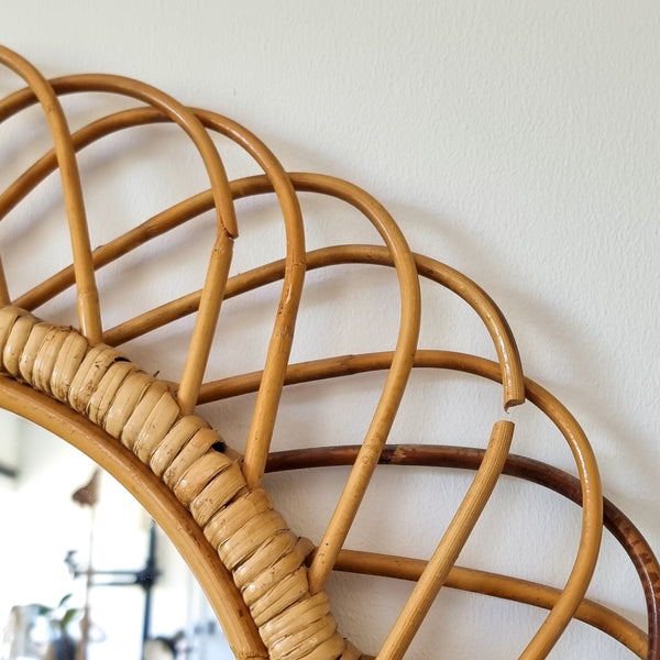 Rattan Oval Sunburst Mirror