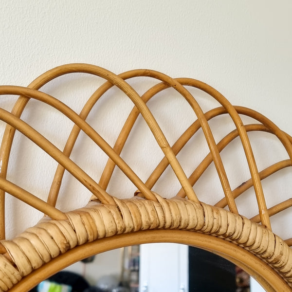 Rattan Oval Sunburst Mirror