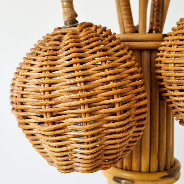 Vintage Rattan Coconut Lamp Mario Torres Lopez