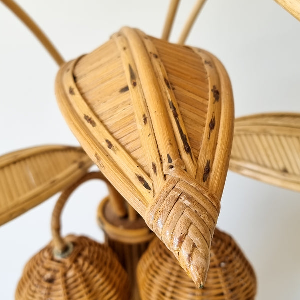 Vintage Rattan Coconut Lamp Mario Torres Lopez