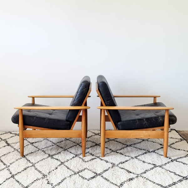 Pair of Danish Leather Armchairs