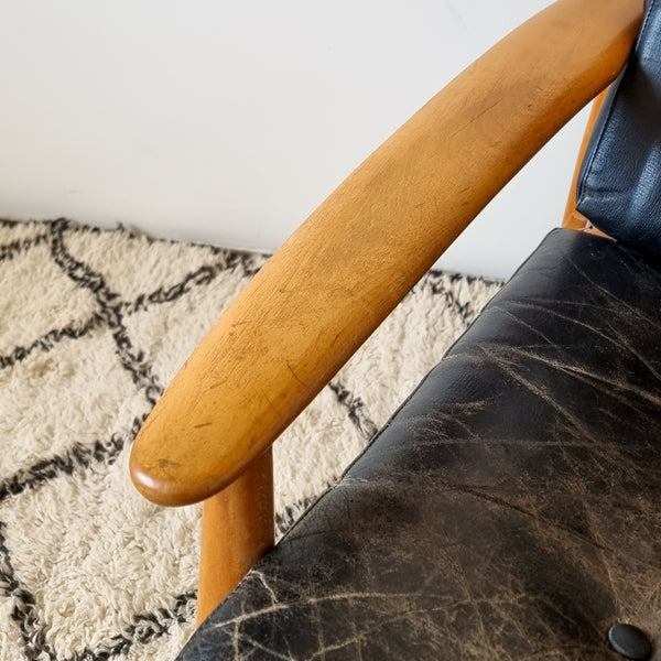 Pair of Danish Leather Armchairs