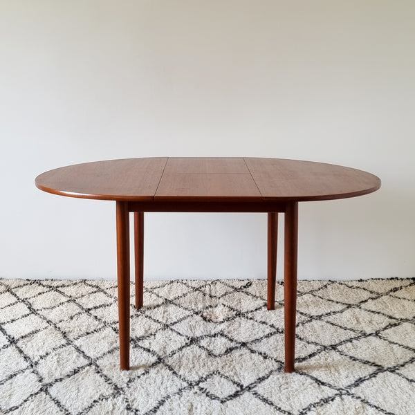 Round Teak Dining Table with Extension