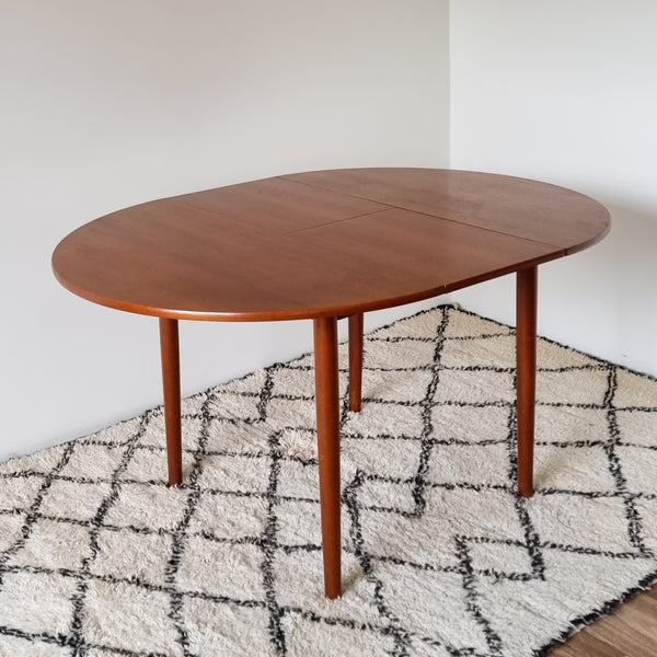 Round Teak Dining Table with Extension