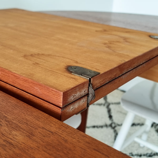 Round Teak Dining Table with Extension