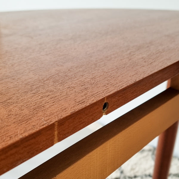 Round Teak Dining Table with Extension