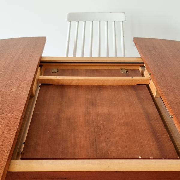 Round Teak Dining Table with Extension
