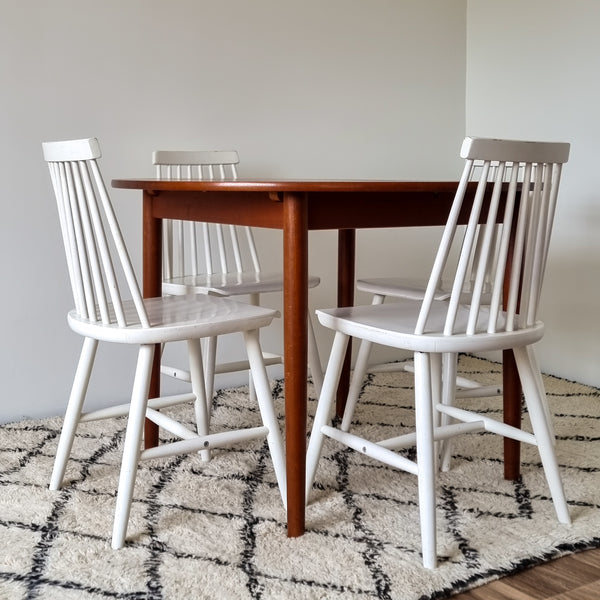 Round Teak Dining Table with Extension