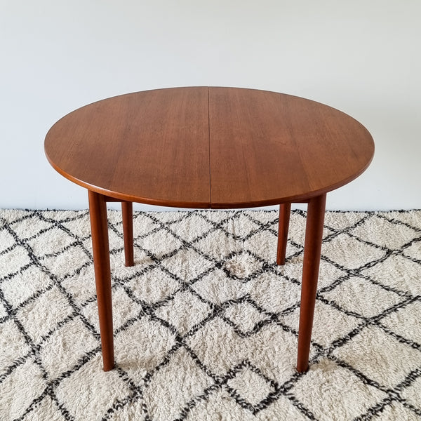 Round Teak Dining Table with Extension