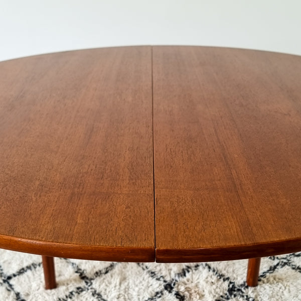 Round Teak Dining Table with Extension