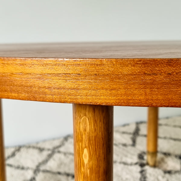 Swedish Round Coffee Table with Brass Details
