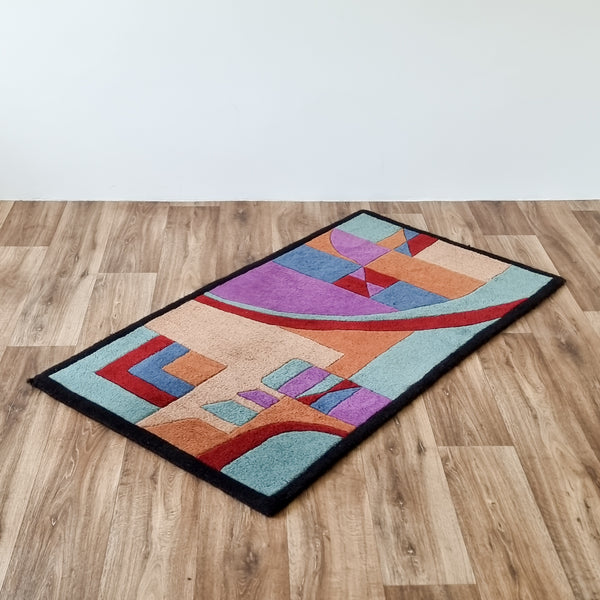 Vintage 80s Colorblock Rug