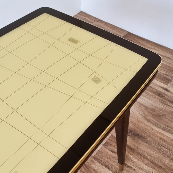 Retro Patterned Adjustable Height Dining Table