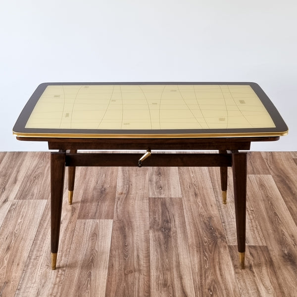 Retro Patterned Adjustable Height Dining Table
