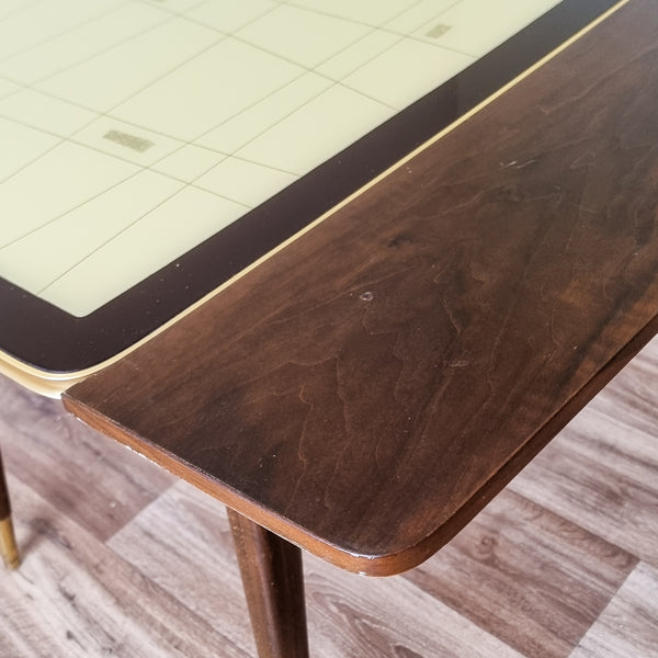 Retro Patterned Adjustable Height Dining Table