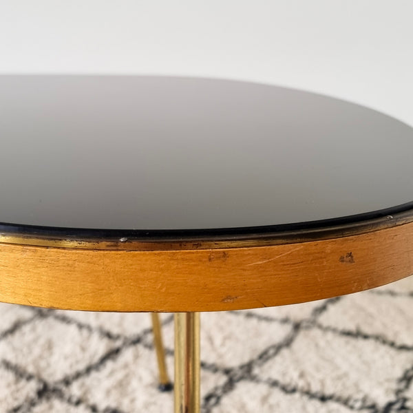 1950's Glass Top Kidney Coffee Table
