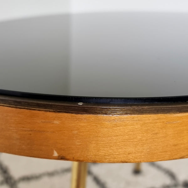 1950's Glass Top Kidney Coffee Table