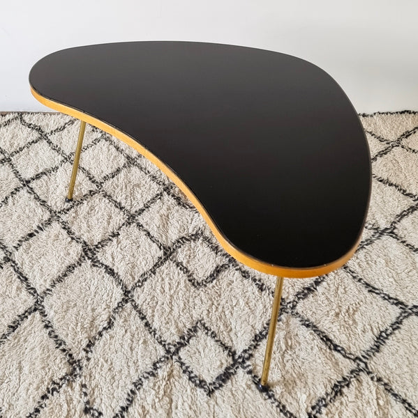 1950's Glass Top Kidney Coffee Table