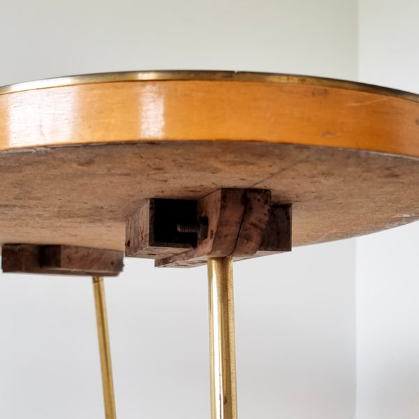 1950's Glass Top Kidney Coffee Table