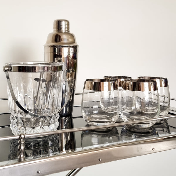 Black and Chrome Foldable Bar Cart
