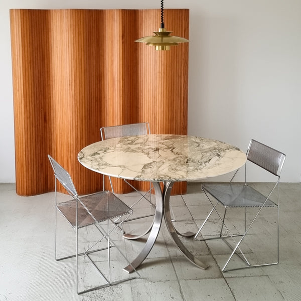 Marble and Steel Dining Table
