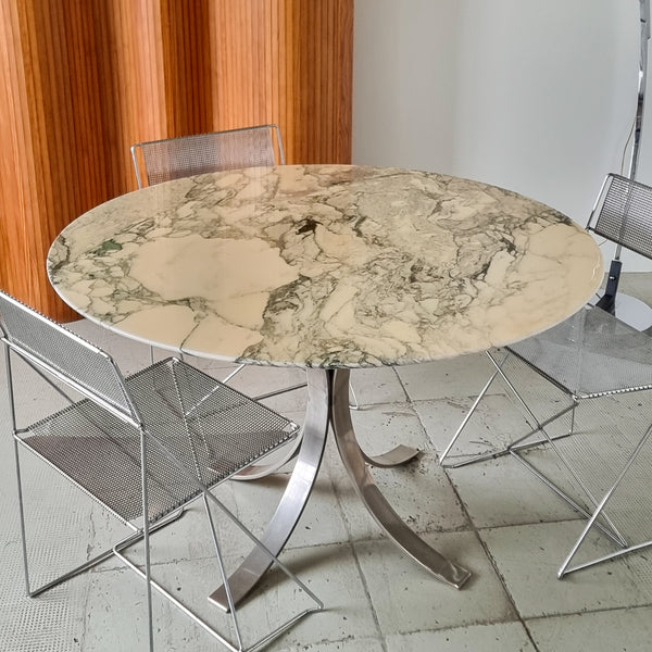 Marble and Steel Dining Table