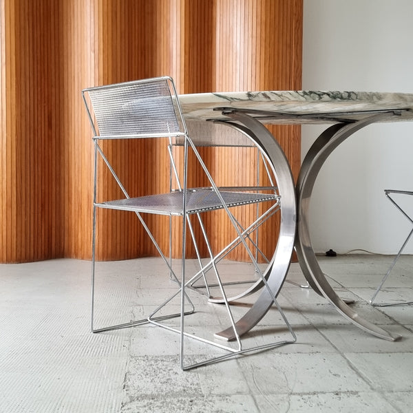 Marble and Steel Dining Table