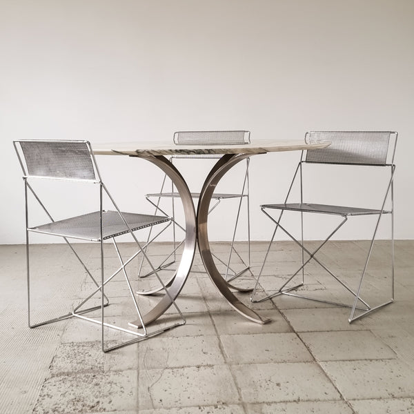 Marble and Steel Dining Table