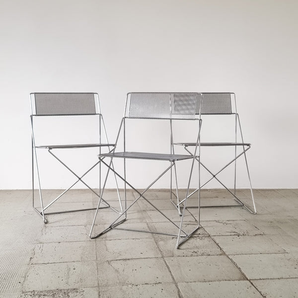 X-line Chairs Niels Jorgen Haugesen for Hybodan- Set of 3