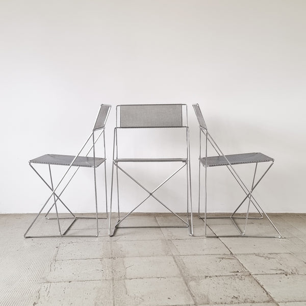 X-line Chairs Niels Jorgen Haugesen for Hybodan- Set of 3