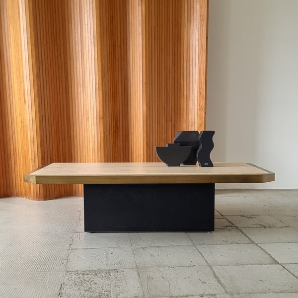 Brass and Travertine Coffee Table