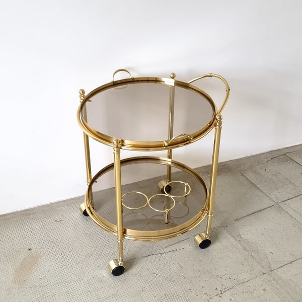 Round Gold Bar Cart 80's