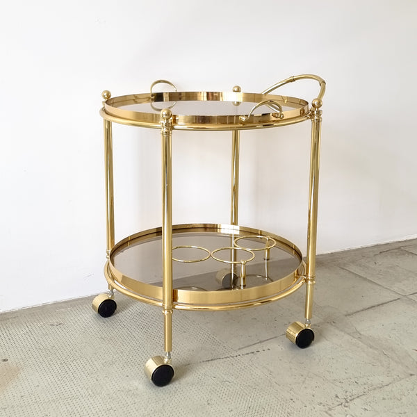 Round Gold Bar Cart 80's