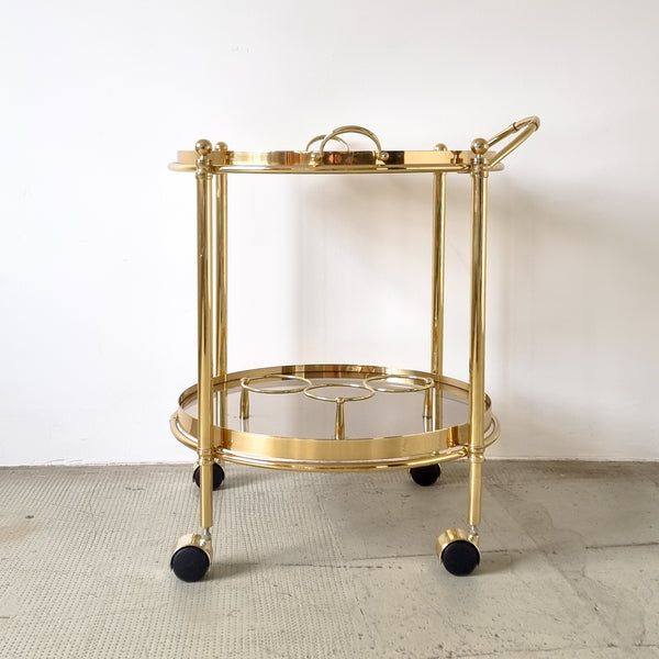 Round Gold Bar Cart 80's